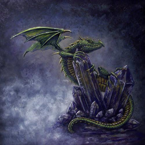 Dragon Art Print crystal illustration artwork home decor amythest guardian - Picture 1 of 2