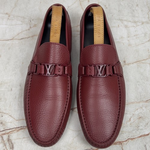 Louis Vuitton Hockenheim Driving Moccasin Red Grain Leather 9 LV 10 US 43 EUR - Picture 4 of 13