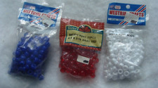 Lot Of 3 NEW SEALED Barrel Pony Beads Patriotic Colors Red White Blue 75-150pc