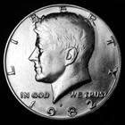 1982 P Kennedy Half Dollar from Bank Roll