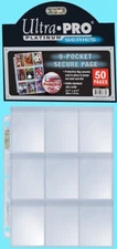 50 Ultra Pro Platinum 9-Pocket Secure Card Pages Binder Sheets Sports Trading