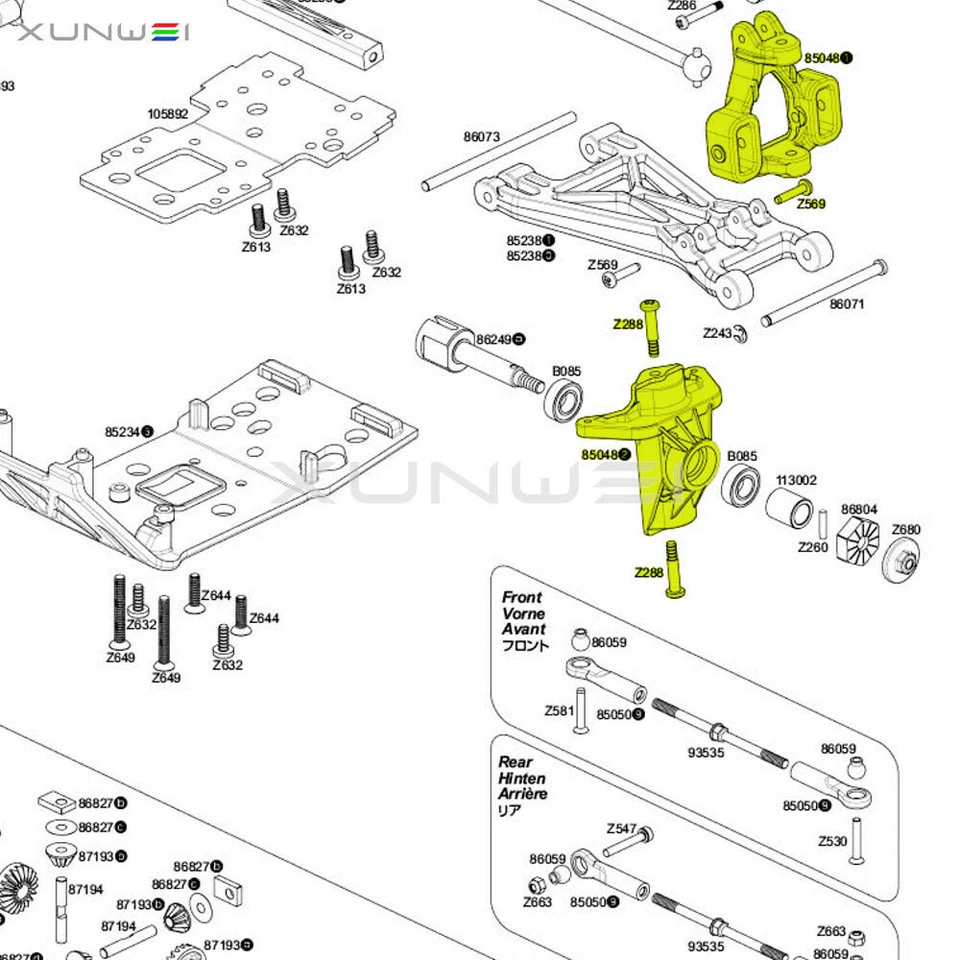 Portador trasero C-Hub #85048 se adapta a RC 1/8th HPI SAVAGE SS XL X 4.6 5.9 21 25 4.1 3.5 Foto 2 de 2