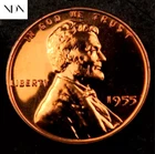 1955 Lincoln Wheat Penny Cent - Gem Proof Red