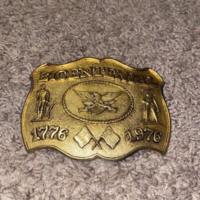 Vintage Robert W. Boyd Silver Dollar Bicentenial Belt Buckle 1776-1976! GREAT!