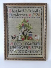 Antique Sampler, Elizabeth Melville Henderson 1928