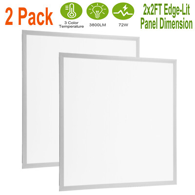 2 Pack 2×2FT LED Flat Panel Light 3800LM Drop Ceiling Light 3000K 4000K 5000K