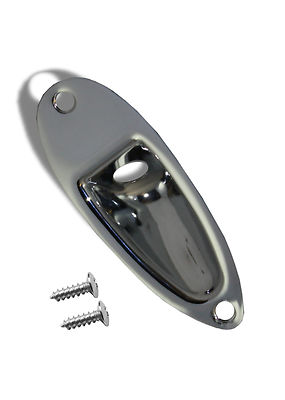Guitar jack plate face mount Chrome S Style with screws 081120CH