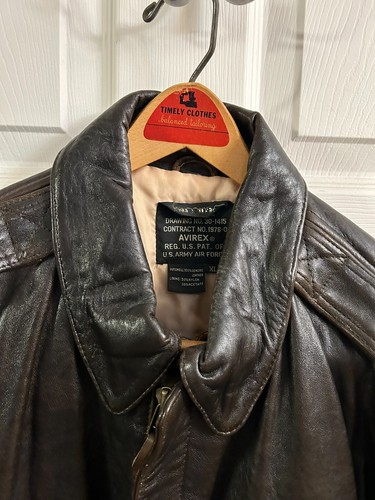 ✰ SACK TIME Nose Art ✰ AVIREX Replica A-2 Leather Flight/”Bomber” Jacket ✰ XL VG - Picture 20 of 24