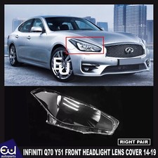 FOR INFINITI Q70 Y51 RIGHT SIDE FRONT HEADLIGHT HEADLAMP LENS COVER 2014-2019