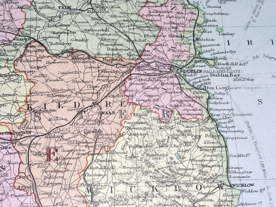 1940 DE COLECCIÓN SEGUNDA GUERRA MUNDIAL MAPA DE LA PARTE SUR DE IRLANDA CORCHO KERRY GALWAY/DUBLÍN Foto 2 de 4