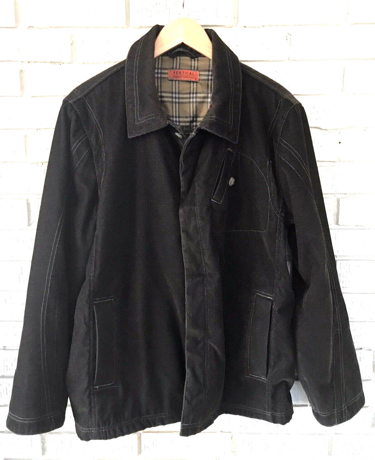 ROBERT COMSTOCK Mens Barn Jacket Shacket Brown Bu… - image 1