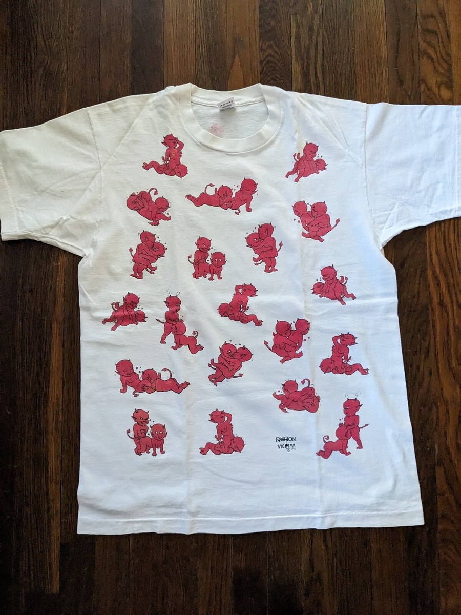 USA製 Fashion Victim tシャツ XL 鬼フェード　シングル VTG Fashion Victim AOP devils sex position single stitch size XL