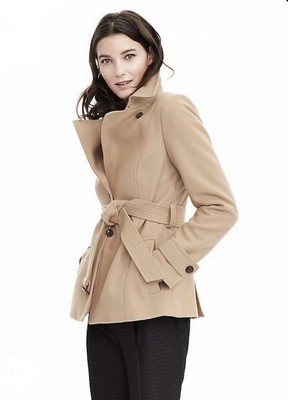 Banana Republic Wool Trench Coat, Size 