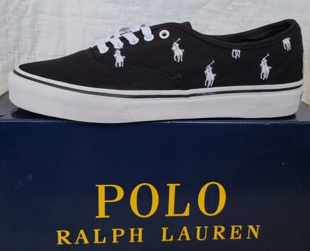 POLO Ralph Lauren Men's Keaton Allover Pony Canvas Sneaker