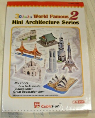 New-CubicFun 3D Puzzle World Famous Mini Architecture Series 2-1 Lot of 2 Pieces