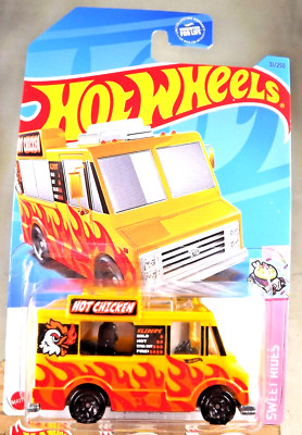 2023 Hot Wheels #31 Sweet Rides 3/5 QUICK BITE Mustard w/Black 5 Spoke Wheels
