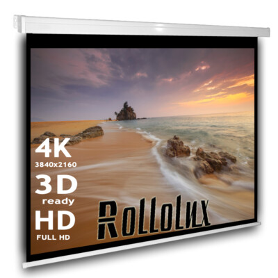 Rollolux Heimkino Beamer Rolloleinwand 274 x 224 (268x200)cm 4:3 HDTV 3D 4K 132''