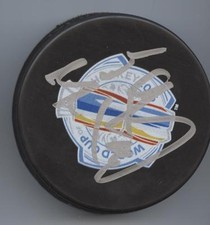 BRADEN HOLTBY CANADA CAPITALS SIGNED 2016 WORLD CUP HOCKEY PUCK w/ COA