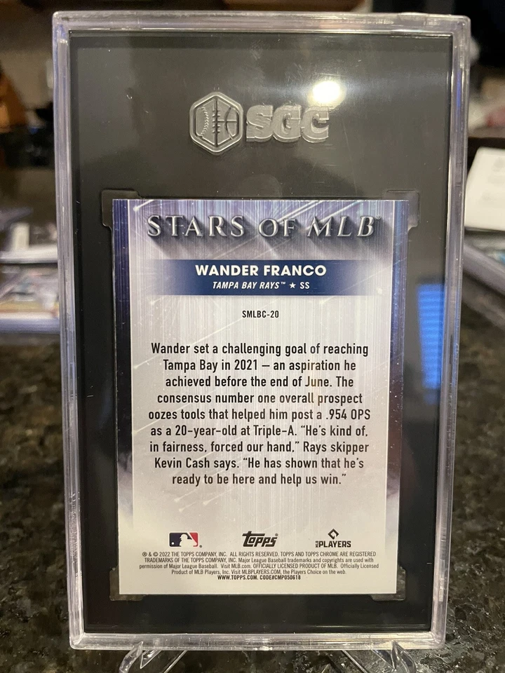 2022 Topps Wander Franco Stars Of MLB SGC 10 Gold Label Pristine !! POP 1 !! - Image 2 of 3