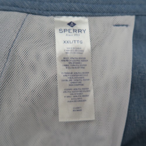 Sperry Mens XXL Casual Shorts 8.5" Lightweight Stretch Flat Front Blue Polyester - Picture 6 of 13