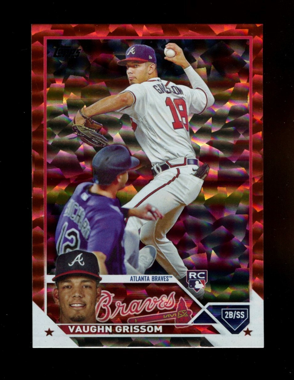 MINT 2023 Topps Series 1 Red Foil Ice VAUGHN GRISSOM #275 Rc Braves /199