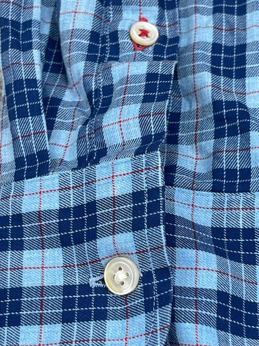 J McLaughlin Shirt Mens XL Blue Plaid Button Up Oxford Modern Fit 100% Cotton - 第 8/13 張圖片