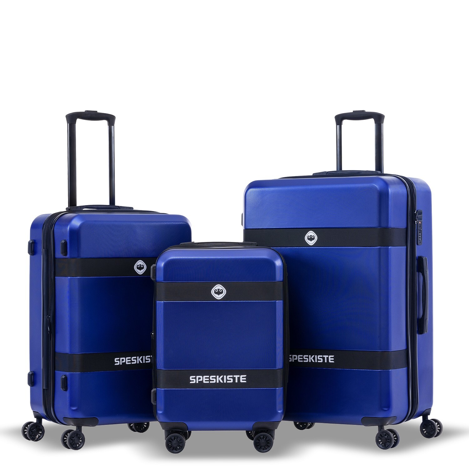 3-Piece Blue Hardshell Trolley Luggage Set with TSA Lock - 20
