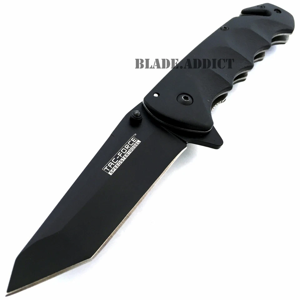 Tac-Force Black TANTO BLADE Spring OPEN Assisted Tactical Folding Pocket Knife - Image 2 of 4