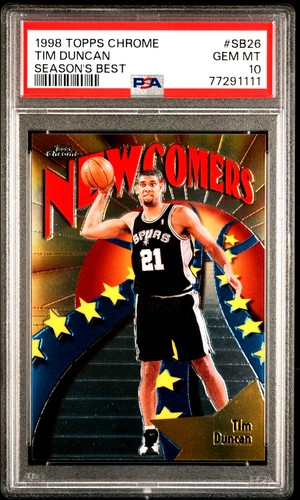 Tim Duncan #SB26 1998 Topps Chrome Season's Best card