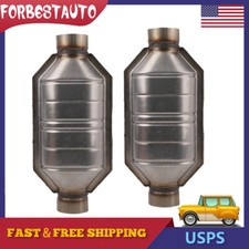 2pcs 2.5" Universal Catalytic Converter 83166 for Chevy Silverado 1500 GMC Ford 