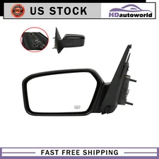 Power Heated For 2006-2012 Ford Fusion Black Smooth Housing Mirror Driver Side