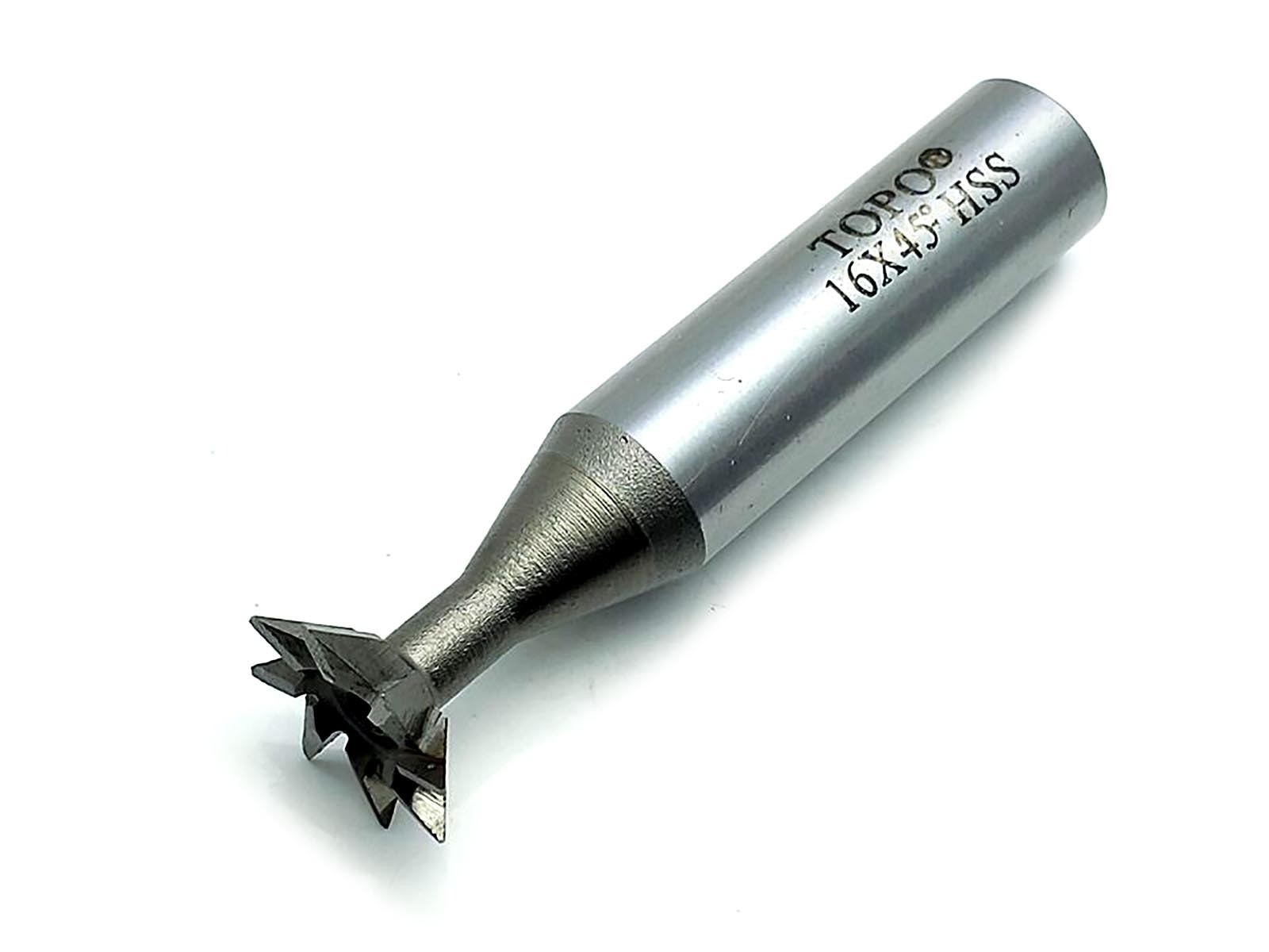 US Stock HSS 16mm X 45 Degree Dovetail Cutter Milling End Mill High Speed Steel
