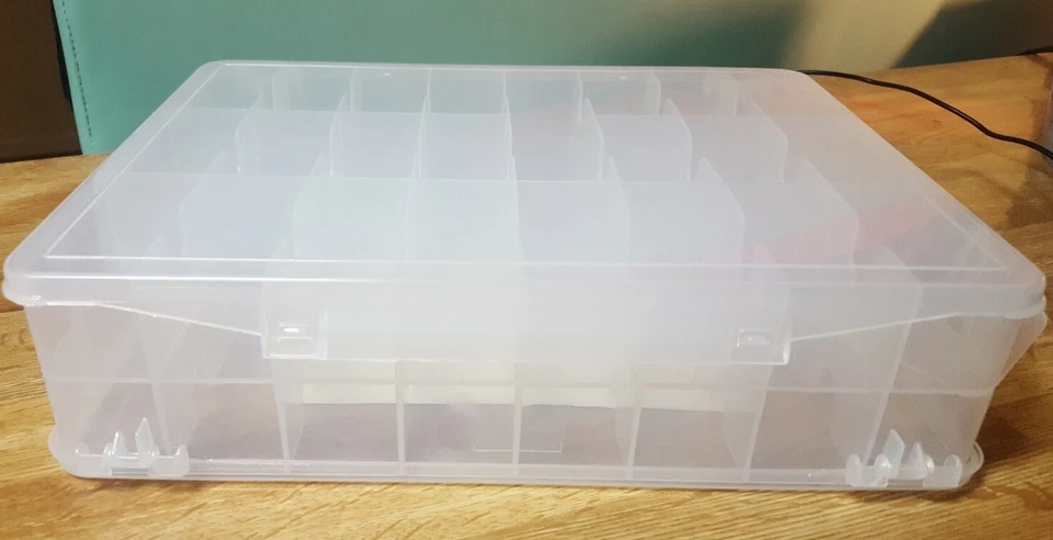 Double Sided Storage 48 Hot Wheels Sewing Thread Spool Organizer Holder Box Case - Image 4 of 4