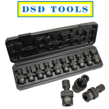 US PRO Tools 10pc 3/8” Dr 360° Swivel Impact Shallow Sockets 10-19mm 3471