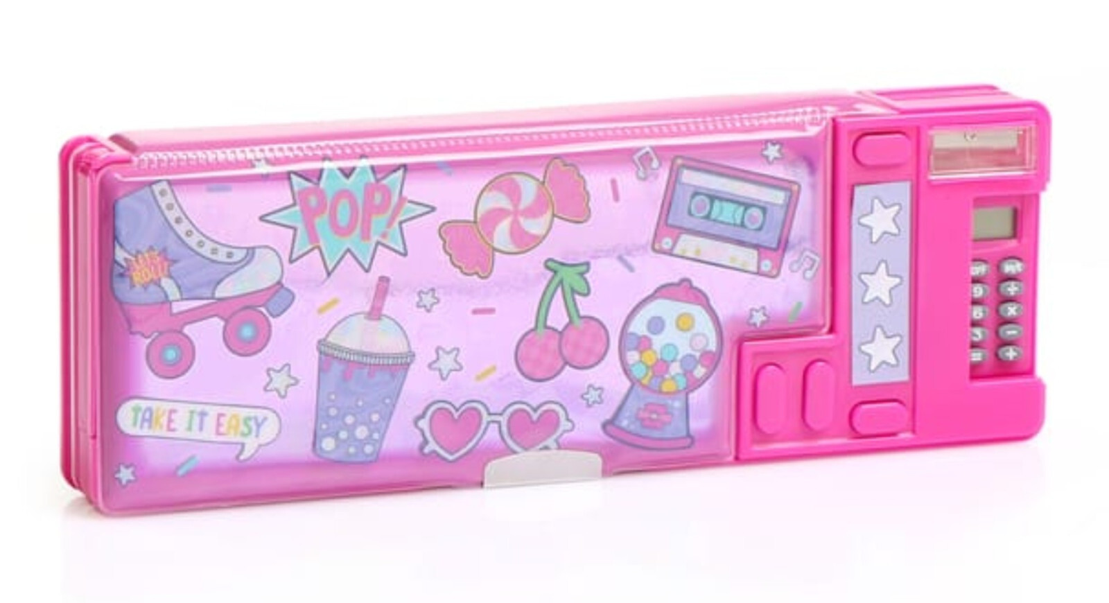 Pencil Case Multifunction Roller Disco Scribblepop Pink School Calculator