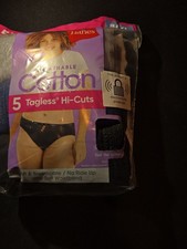 Hanes Women  s 5 Pack Hi-Cut Cotton Brief Panties Size 8 XL Tagless Assorted NEW