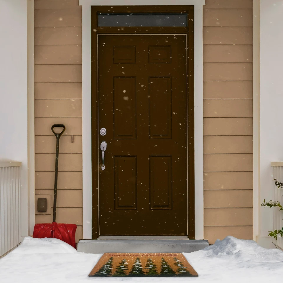 Kate Aurora Christmas Evergreens Seasons Greetings Bristled Outdoor Welcome Mat - Image 3 of 4