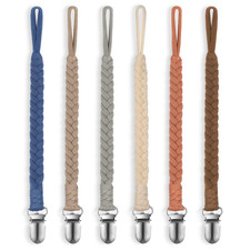 Pacifier Clip for Boys and Girls, 6 Pack Baby Pacifier Holder Leash 100 Handmad