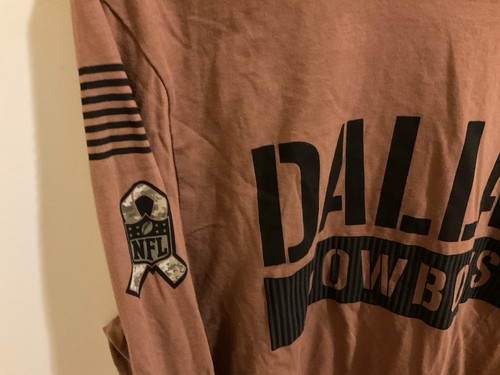 Dallas Cowboys Nike NFL Salute to Service Long Sleeve Brown T-Shirt Men’s Large - Picture 2 of 4