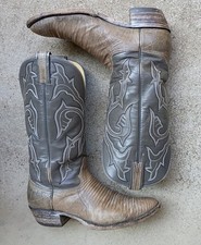 Vintage Hondo Cowboy Western Boots Gray 9.5 B men's El Paso/Mexico