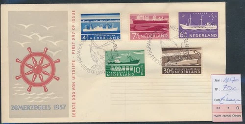 LS74593 Netherlands 1957 summer stamps cv 200 EUR FDC used