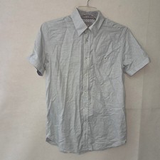 Ted Baker London Shirt Men's 3/M Short Sleeve Button Down Blue Stripe Casual
