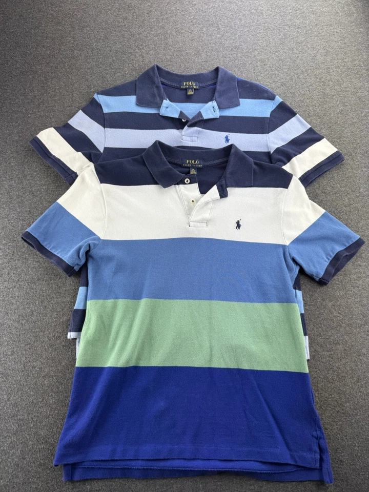 Polo Ralph Lauren Polo Shirts Lot Of 2 Striped Youth Big Boys Large 14-16 Pony - Image 4 of 4