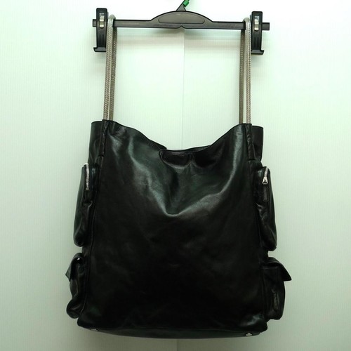 Jil Sander Cargo Tote Bag Leather Wire Black Womens Original Collection rare