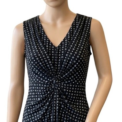 GNW Tank Top Women Size M Black White Gray Polka Dots DISCOLOR UNDERARM 