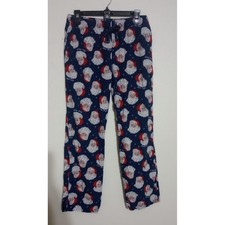 Old Navy Womens Santa Claus Flannel Pajama Pants Navy Blue Christmas Holiday M