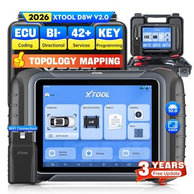 2026 XTOOL D8W Scanner OBD2 Bidirectional Diagnostic Key Programmer ECU Coding