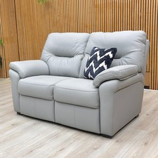 Furniture Village G Plan ‘Seattle’ 2 Seater Sofa H008 Durham Steel Grey Leather