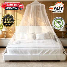 Mosquito Net Canopy Dome Fly Insect Protect Double King Bed Tent Mesh Curtain UK