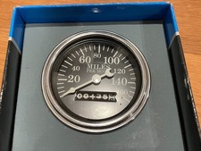 Stewart Warner Wings 3-38 160 Mph Speedometer Mechanical Black Face For Parts